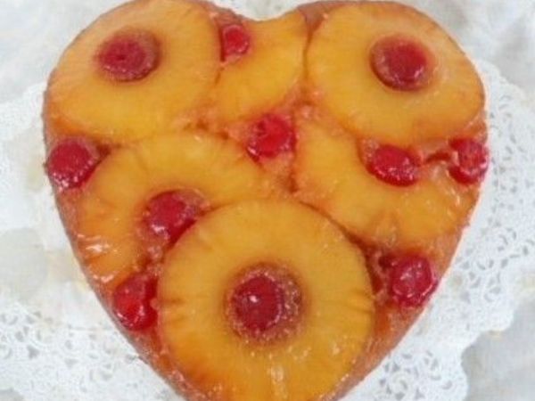 Pineapple Upside-Down Heart Cake | Heart Cakes For Birthdays