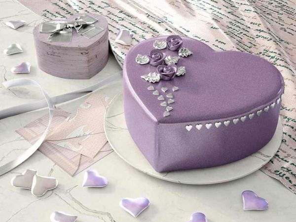 Lavender Honey Heart Cake |Heart Cakes For Birthdays