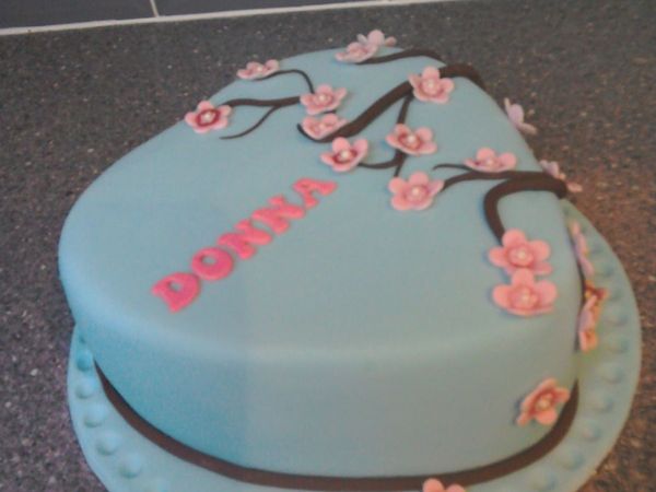 Cherry Blossom Heart Cake | Heart Cakes For Birthdays
